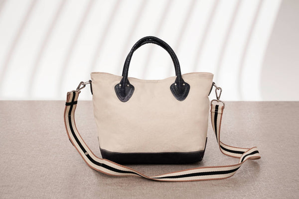Canvas Crossbody Bag with Magnetic Closure in ORVA plant-based material – view 1