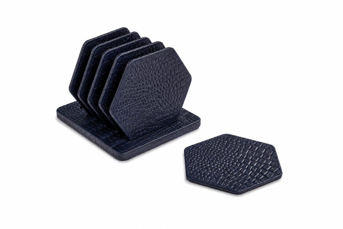 Coaster Set of 6 with Stand in ORVA plant-based material – view 1