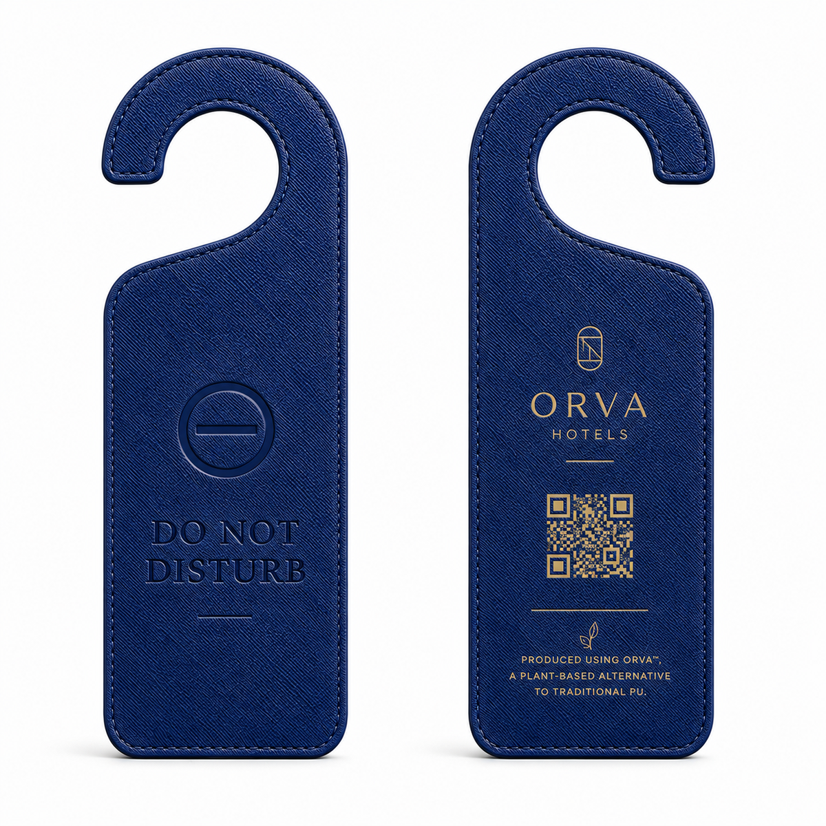 Custom Door Hangers in ORVA plant-based material – view 1