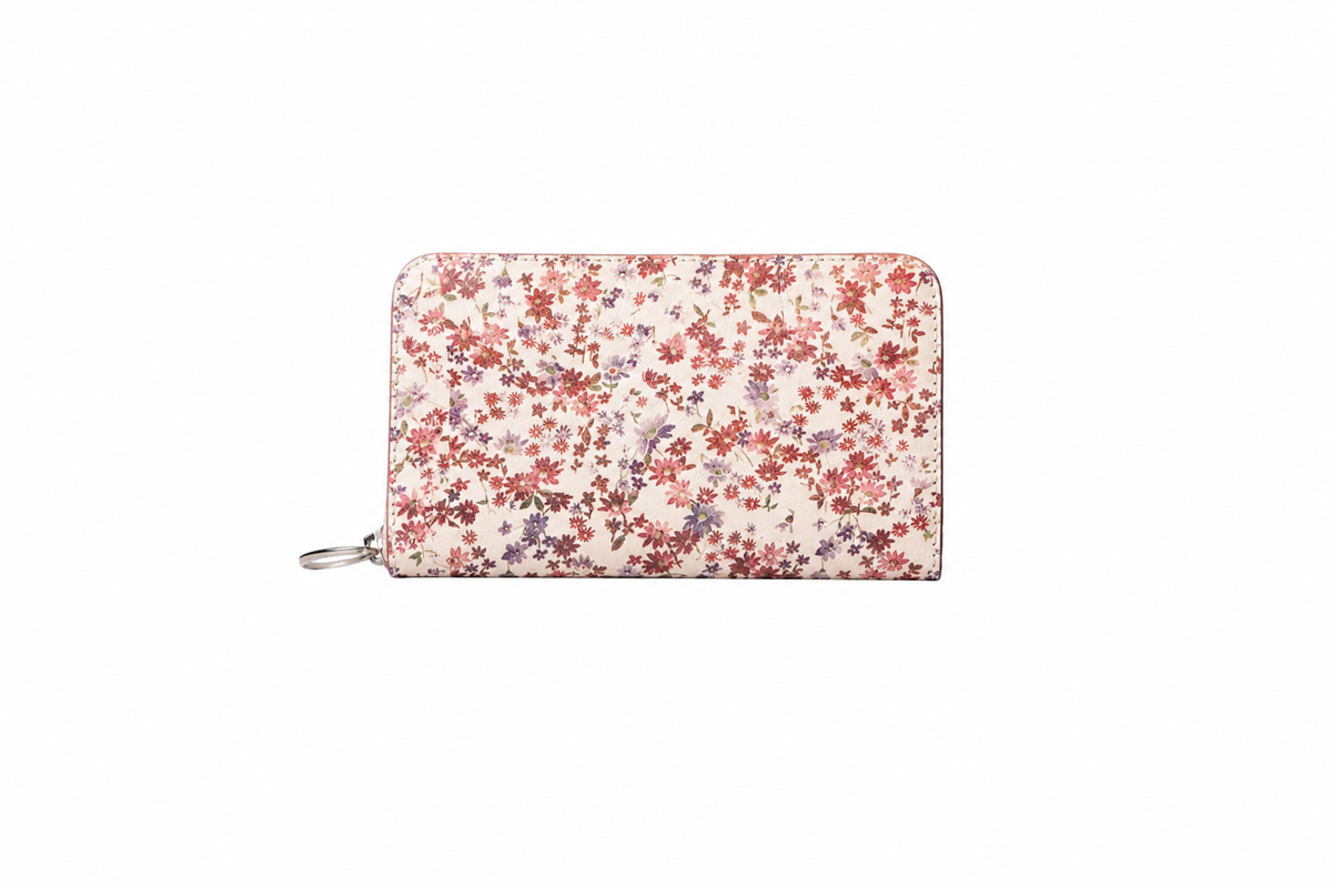 Foil-Print Zip-Around Purse in ORVA plant-based material – view 1