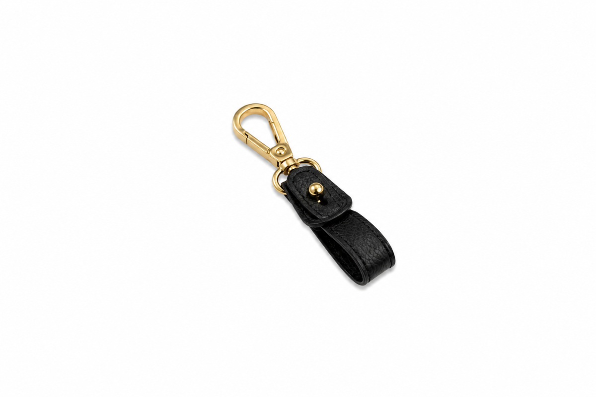 Loop Key Ring with Swivel Hook in ORVA plant-based material – view 1